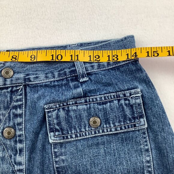 American Eagle Outfitters Denim Mini Skirt Women’s Size 8 Blue Jeans Snap Front - Picture 6 of 15